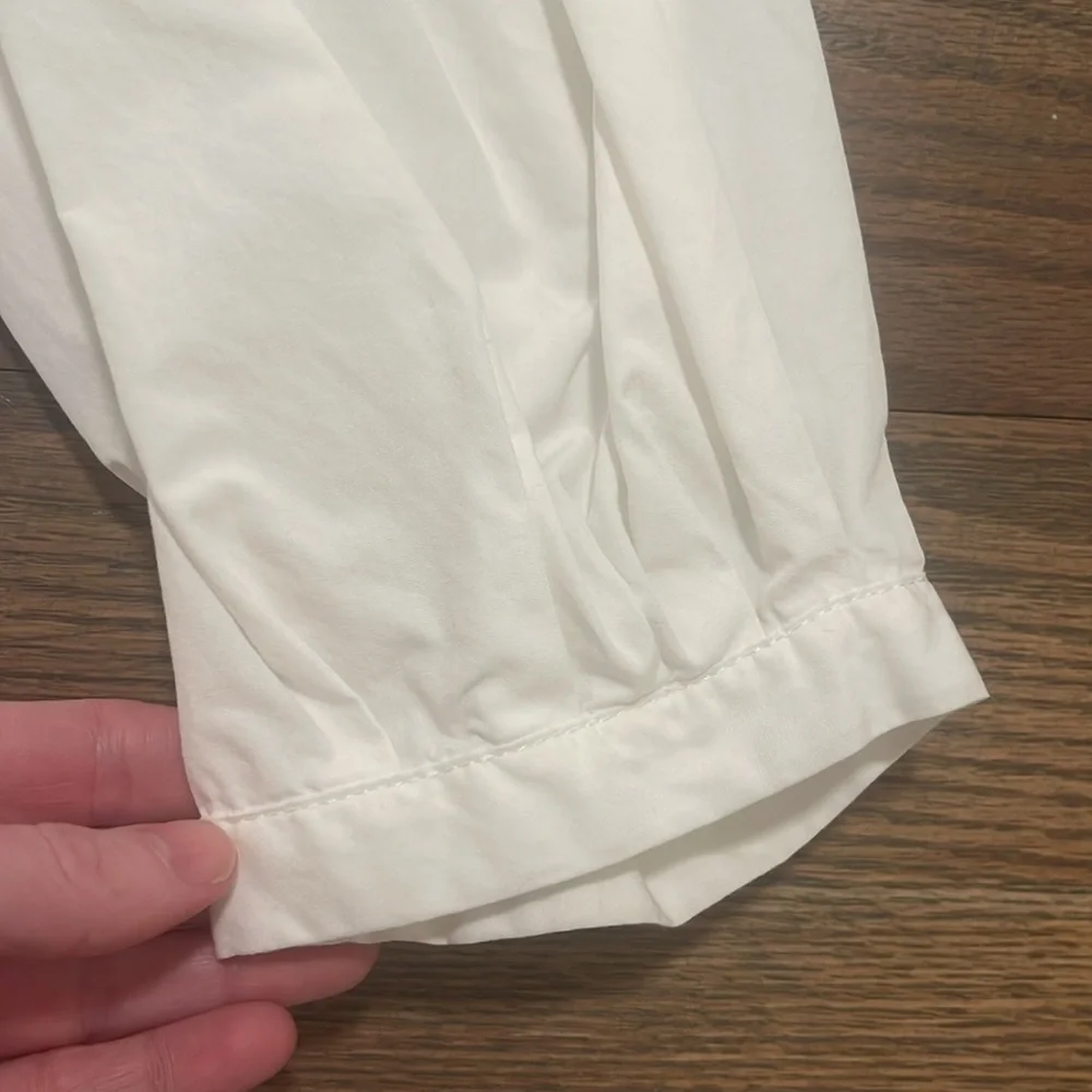 Zara white poplin puff sleeve top size Small GUC